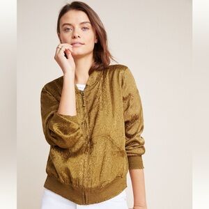 Maeve Anthropologie Silky Bomber Jacket